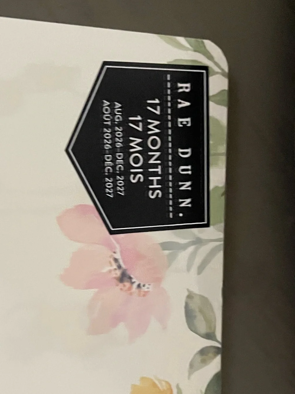 RAE DUNN 17 month desk calendar floral design  - August 2026-December 2027 NEW!